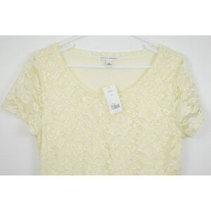 New Banana Republic Cream Lace Medium Shirt Blouse